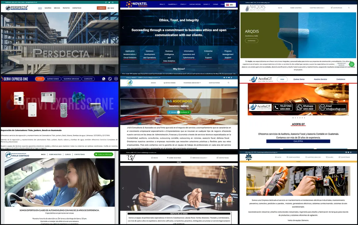 Portafolio de páginas web diseñadas en Guatemala por Servicom