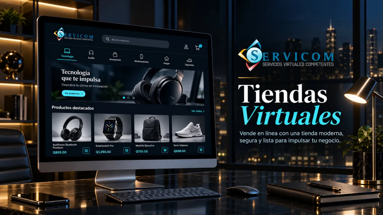 Servicom: tiendas virtuales profesionales en Guatemala, tienda en línea lista para vender con catálogo y carrito de compras